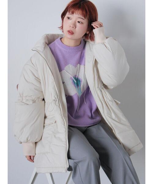 ehka sopo（エヘカソポ）の「中綿スキージャケット（ノーカラージャケット・レディース・サックスブルー/ピンク/キナリ・F）」の5枚目の写真