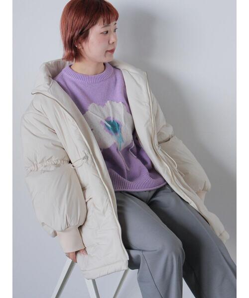 ehka sopo（エヘカソポ）の「中綿スキージャケット（ノーカラージャケット・レディース・サックスブルー/ピンク/キナリ・F）」の4枚目の写真