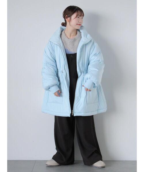 ehka sopo（エヘカソポ）の「中綿スキージャケット（ノーカラージャケット・レディース・サックスブルー/ピンク/キナリ・F）」の21枚目の写真