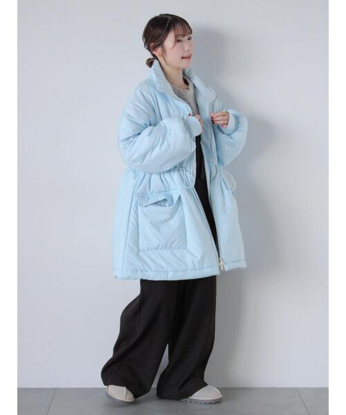 ehka sopo（エヘカソポ）の「中綿スキージャケット（ノーカラージャケット・レディース・サックスブルー/ピンク/キナリ・F）」の22枚目の写真