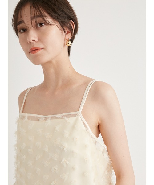 emmi(エミ)の「フラワーチュールキャミワンピース(ワンピース・レディース・ブラック/アイボリー/ミント・0/1)」の9枚目の写真