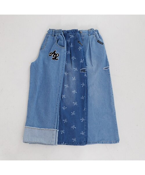 algy(アルジー)の「ソウガラタックボリュームワイドパンツ(デニムパンツ・キッズ・ブルー・XX-SMALL/X-SMALL/MEDIUM/SMALL)」の3枚目の写真
