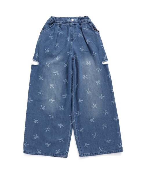 algy(アルジー)の「ソウガラタックボリュームワイドパンツ(デニムパンツ・キッズ・ブルー・XX-SMALL/X-SMALL/MEDIUM/SMALL)」の4枚目の写真