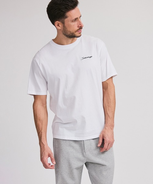 Saturdays NYC(サタデーズ ニューヨークシティ )の「Script Emb SS Tee(Tシャツ/カットソー・メンズ・ホワイト/ピンク/ブラック系その他・L/M/S/XL/X-SMALL)」の1枚目の写真