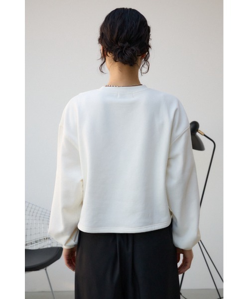 AZUL by moussy(アズールバイマウジー)の「クロップドスウェットトップス(スウェット・レディース・アイボリー/ライム/ブラック/チャコールグレー・FREE)」の10枚目の写真