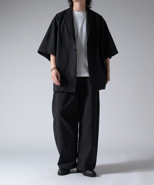 Lui's（ルイス）の「ウォッシャブル ビッグ半袖ジャケット（テーラードジャケット・メンズ・ブラック/ブラウン・FREE）」の18枚目の写真