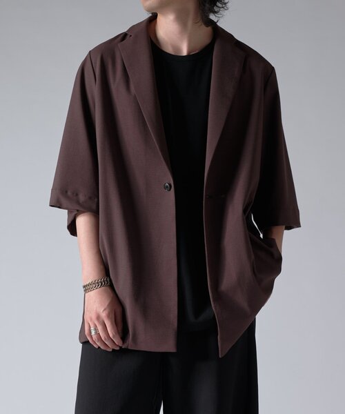 Lui's（ルイス）の「ウォッシャブル ビッグ半袖ジャケット（テーラードジャケット・メンズ・ブラック/ブラウン・FREE）」の21枚目の写真
