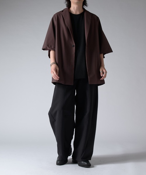 Lui's（ルイス）の「ウォッシャブル ビッグ半袖ジャケット（テーラードジャケット・メンズ・ブラック/ブラウン・FREE）」の13枚目の写真