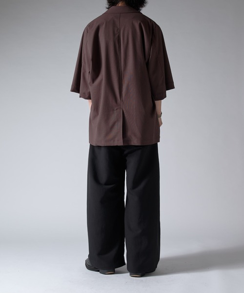 Lui's（ルイス）の「ウォッシャブル ビッグ半袖ジャケット（テーラードジャケット・メンズ・ブラック/ブラウン・FREE）」の15枚目の写真