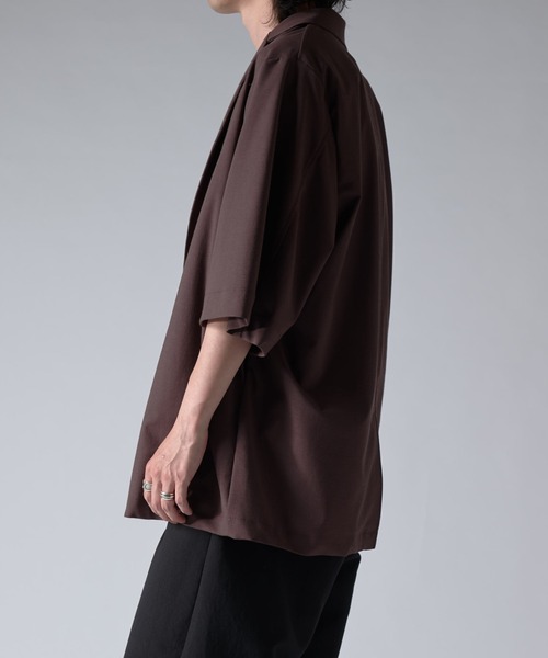 Lui's（ルイス）の「ウォッシャブル ビッグ半袖ジャケット（テーラードジャケット・メンズ・ブラック/ブラウン・FREE）」の10枚目の写真