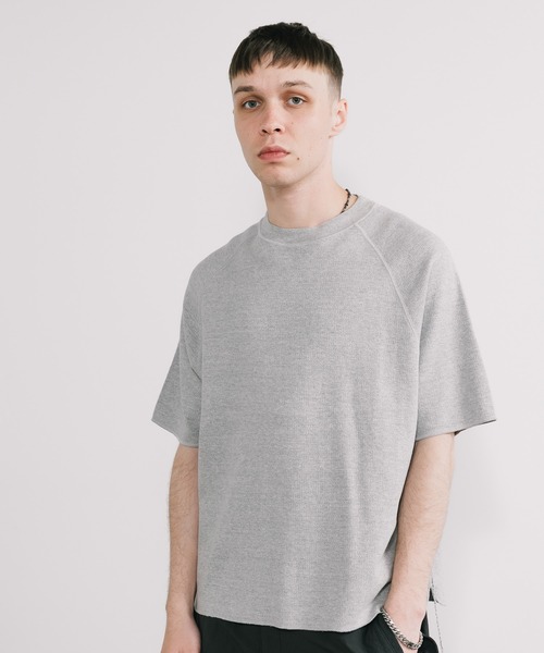 REMI RELIEF（レミレリーフ）の「REMI RELIEF/レミレリーフ WタックラグランT（Tシャツ/カットソー・メンズ・ヘザーグレー/ブラック/オートミール・M/L/XL）」の2枚目の写真