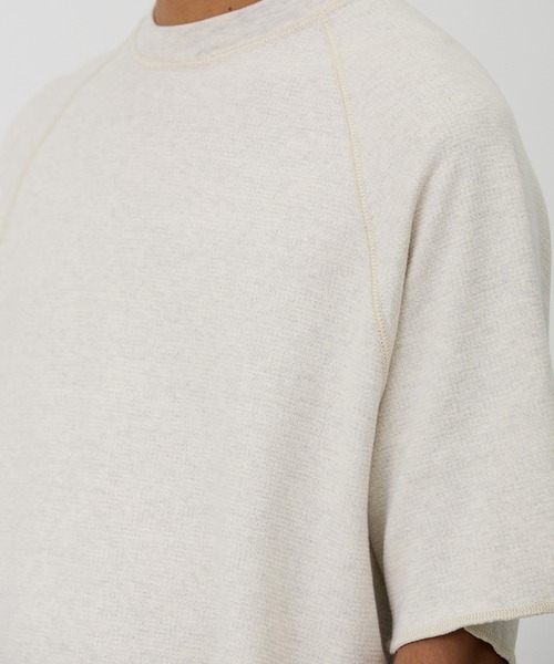 REMI RELIEF（レミレリーフ）の「REMI RELIEF/レミレリーフ WタックラグランT（Tシャツ/カットソー・メンズ・ヘザーグレー/ブラック/オートミール・M/L/XL）」の4枚目の写真