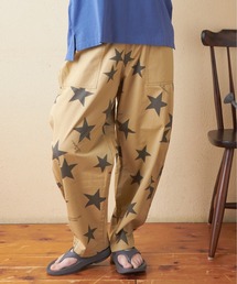 CUBE SUGAR | 総柄プリント切替コクーンパンツ(デニム/ツイル)(その他パンツ)