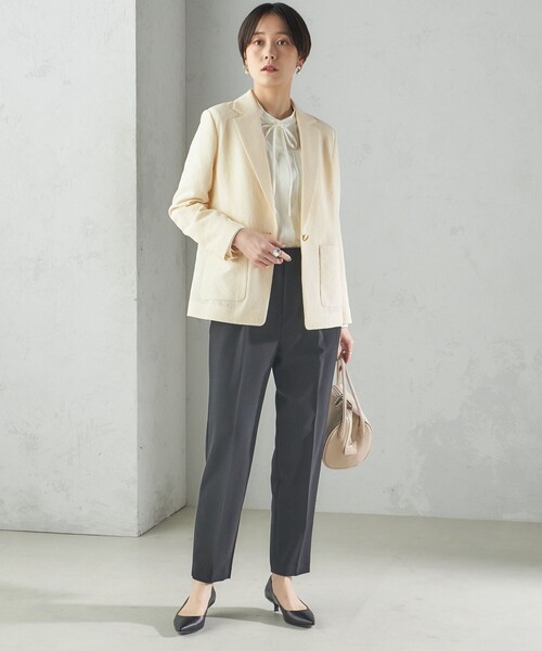 SHIPS（シップス）の「〈手洗い可能〉ストレッチ混 シングル 1ボタン テーラード ジャケット（テーラードジャケット・レディース・クリーム/ネイビー・38/36）」の10枚目の写真