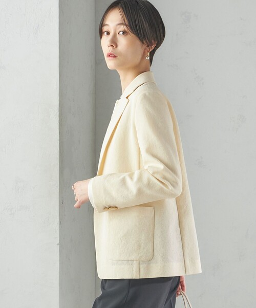 SHIPS（シップス）の「〈手洗い可能〉ストレッチ混 シングル 1ボタン テーラード ジャケット（テーラードジャケット・レディース・クリーム/ネイビー・38/36）」の17枚目の写真