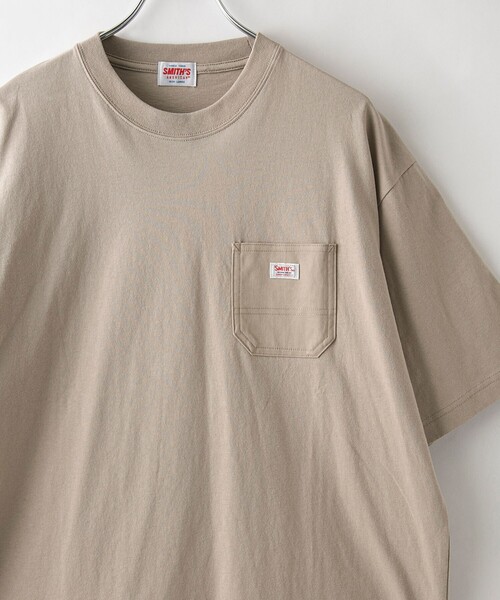 SMITH'S（スミス）の「SMITH’S（スミス）別注ポケットTシャツ（Tシャツ/カットソー・メンズ・ベージュ/マスタード/ダークグリーン/ブラック/コバルトブルー/ホワイト・M/S/XL/L）」の3枚目の写真