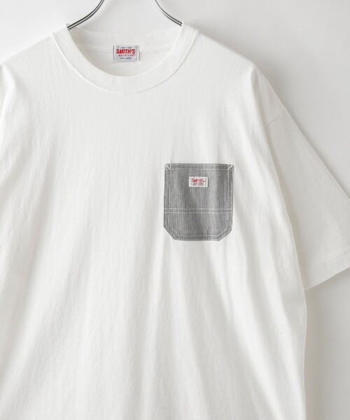 SMITH'S（スミス）の「SMITH’S（スミス）別注ポケットTシャツ（Tシャツ/カットソー・メンズ・ベージュ/マスタード/ダークグリーン/ブラック/コバルトブルー/ホワイト・M/S/XL/L）」の2枚目の写真