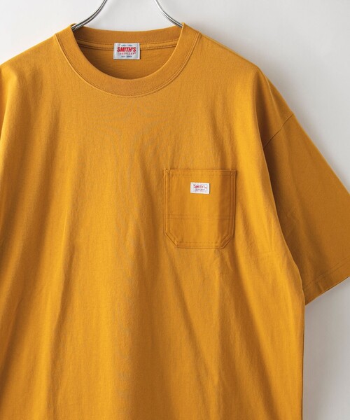 SMITH'S（スミス）の「SMITH’S（スミス）別注ポケットTシャツ（Tシャツ/カットソー・メンズ・ベージュ/マスタード/ダークグリーン/ブラック/コバルトブルー/ホワイト・M/S/XL/L）」の6枚目の写真