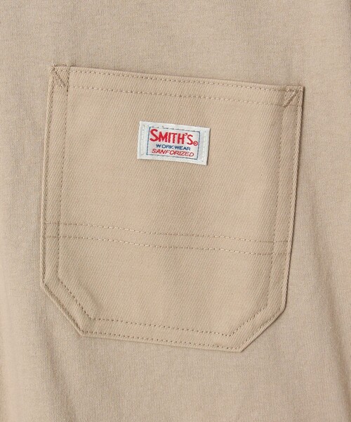 SMITH'S（スミス）の「SMITH’S（スミス）別注ポケットTシャツ（Tシャツ/カットソー・メンズ・ベージュ/マスタード/ダークグリーン/ブラック/コバルトブルー/ホワイト・M/S/XL/L）」の18枚目の写真