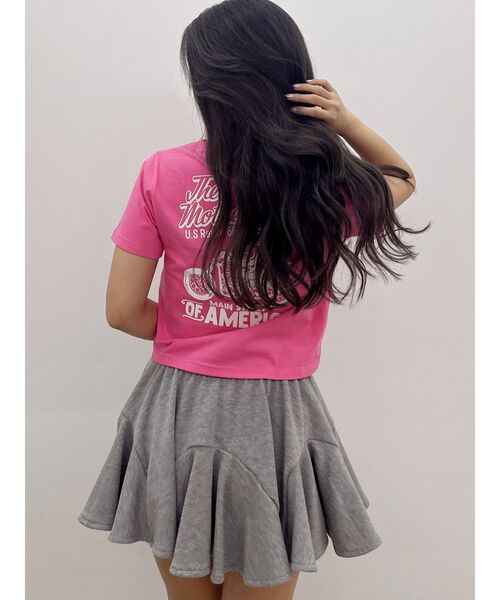 GYDA(ジェイダ)の「ウエストラインバンテージスウェットスカートライクショートパンツ(スカート・レディース・グレー/ブラック・FREE)」の17枚目の写真