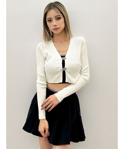 GYDA(ジェイダ)の「ウエストラインバンテージスウェットスカートライクショートパンツ(スカート・レディース・グレー/ブラック・FREE)」の8枚目の写真