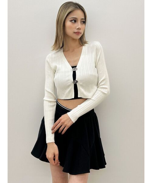 GYDA(ジェイダ)の「ウエストラインバンテージスウェットスカートライクショートパンツ(スカート・レディース・グレー/ブラック・FREE)」の9枚目の写真