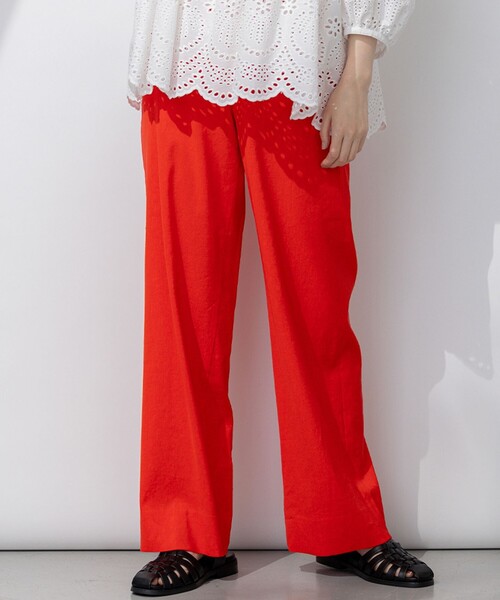 23区(ニジュウサンク)の「【Oggi5月号掲載/洗える】リネンレーヨンストレッチ ワイド パンツ(その他パンツ・レディース・ブラック系/ダークブラウン系/ベージュ系/ホワイト系/ネイビー系/イエロー系/オレンジ系/ダークグリーン系・40/38/36/42)」の8枚目の写真