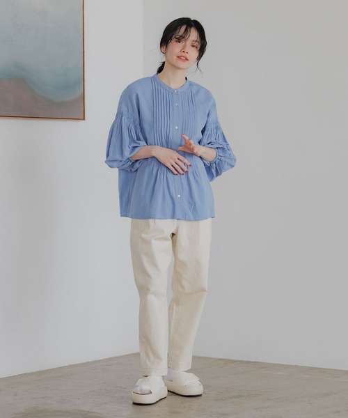セール】COMFORTリネンタックブラウス（シャツ/ブラウス）｜niko