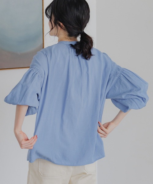 niko and...（ニコアンド）の「COMFORTリネンタックブラウス（シャツ/ブラウス・レディース・ブラック/ブルー/パープル/レッド/オフホワイト・MEDIUM/LARGE）」の8枚目の写真