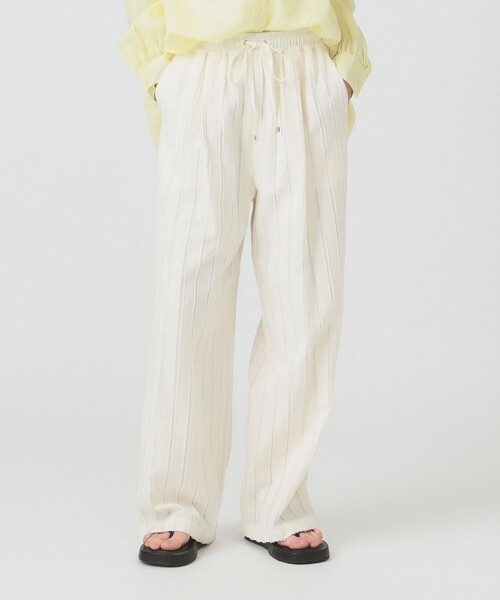 セール】ストライプ ジャカード ワイド パンツ [洗える]（その他パンツ