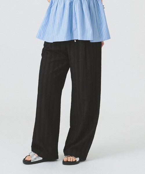 Ray BEAMS（レイビームス）の「ストライプ ジャカード ワイド パンツ [洗える]（その他パンツ・レディース・ブラック/オフホワイト/ダークブラウン・1/0）」の13枚目の写真