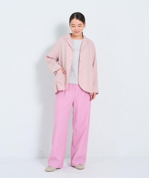 ADIEU TRISTESSE（アデュートリステス）の「コットンリネンストレートパンツ（その他パンツ・レディース・ピンク/ライトグリーン/ブラウン/ネイビー/チェック・36/38）」の7枚目の写真