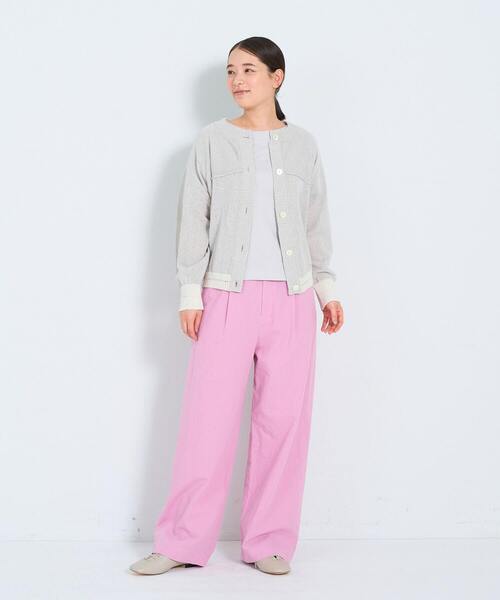 ADIEU TRISTESSE（アデュートリステス）の「コットンリネンストレートパンツ（その他パンツ・レディース・ピンク/ライトグリーン/ブラウン/ネイビー/チェック・36/38）」の8枚目の写真