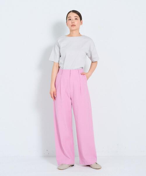 ADIEU TRISTESSE（アデュートリステス）の「コットンリネンストレートパンツ（その他パンツ・レディース・ピンク/ライトグリーン/ブラウン/ネイビー/チェック・36/38）」の10枚目の写真