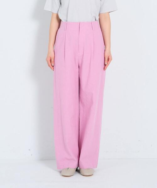 ADIEU TRISTESSE（アデュートリステス）の「コットンリネンストレートパンツ（その他パンツ・レディース・ピンク/ライトグリーン/ブラウン/ネイビー/チェック・36/38）」の13枚目の写真