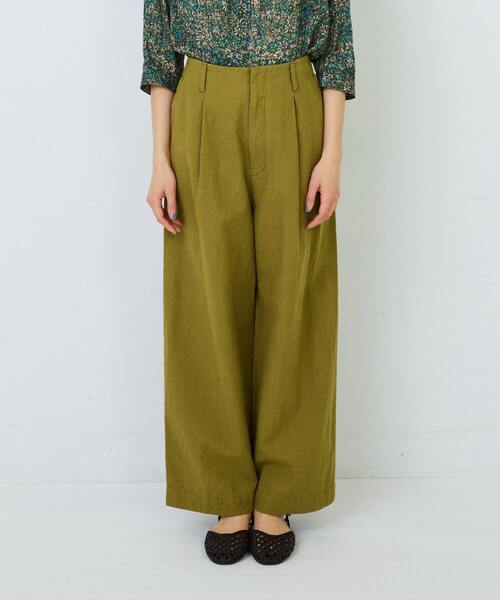 ADIEU TRISTESSE（アデュートリステス）の「コットンリネンストレートパンツ（その他パンツ・レディース・ピンク/ライトグリーン/ブラウン/ネイビー/チェック・36/38）」の19枚目の写真