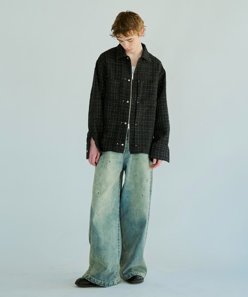大人気！まとめ一覧 lame ラメツイード2way / jacket shirt zipper double tweed ジャケット・アウター