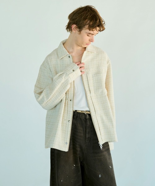 ジャケット・アウター lame tweed double zipper shirt jacket lame tweed double zipper shirt jacket / ラメツイード2way