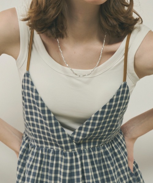 Unitage(ユニテージ)の「カップ付きリブタンク(タンクトップ・レディース・ライトブルー/ブラック/レッド/ピンク/ホワイト・FREE)」の12枚目の写真