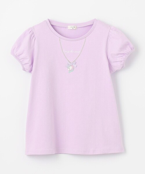 ANY（エニィ）の「ネックレス モチーフ Tシャツ（Tシャツ/カットソー・キッズ・ライラック系/ネイビー系/アイボリー系・140/150/160）」の19枚目の写真
