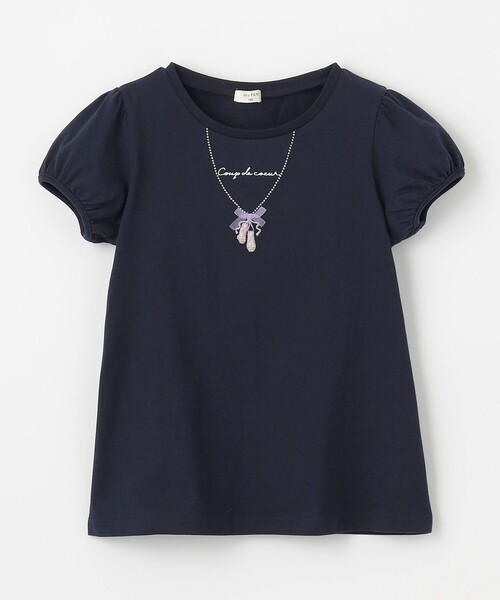 ANY（エニィ）の「ネックレス モチーフ Tシャツ（Tシャツ/カットソー・キッズ・ライラック系/ネイビー系/アイボリー系・140/150/160）」の4枚目の写真