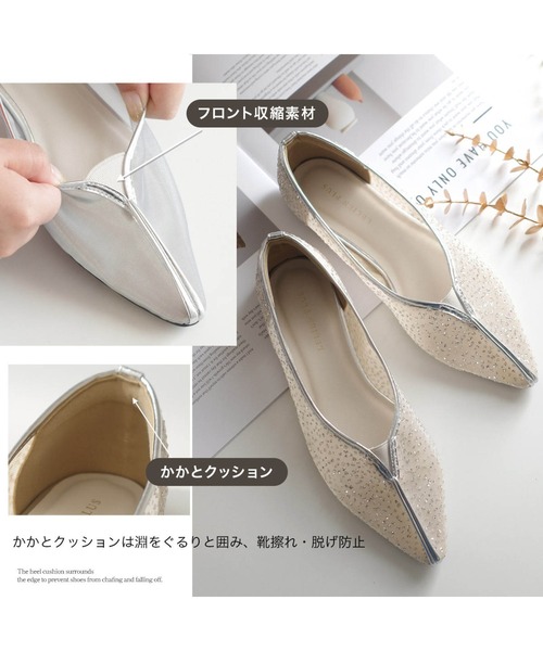 ebloa Vカットシアーパンプス EVOL/イーボル】 Vカットポインテッドスタックヒールパンプス