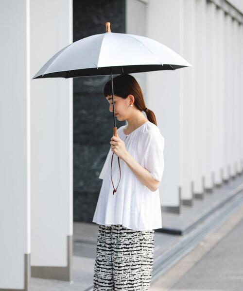 URBAN RESEARCH（アーバンリサーチ）の「晴雨兼用バンブーアンブレラ（長傘・レディース・チェック/アイボリー/シルバー・-）」の7枚目の写真