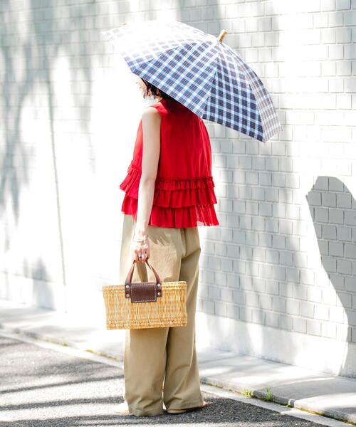 URBAN RESEARCH（アーバンリサーチ）の「晴雨兼用バンブーアンブレラ（長傘・レディース・チェック/アイボリー/シルバー・-）」の16枚目の写真