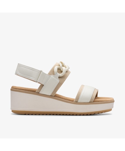 【Clarks】クラークス マージー イヴ ウェッジ サンダル レザー セール】Wrenly Eve / レンリーイヴ(オフホワイトレザー