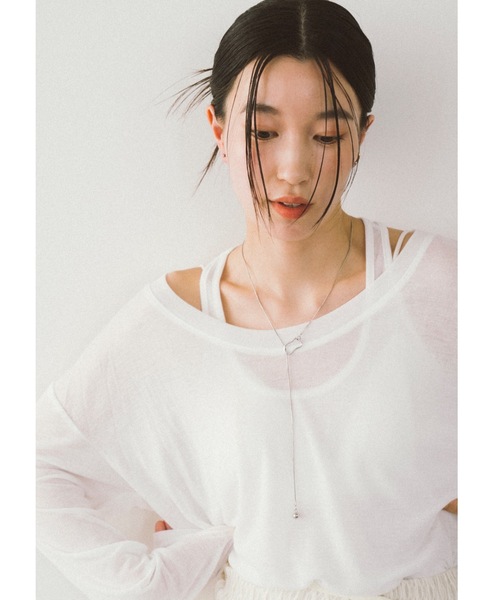 DRWCYS（ドロシーズ）の「レイヤードシアーカットトップス（Tシャツ/カットソー・レディース・ホワイト/ブラック・FREE）」の11枚目の写真