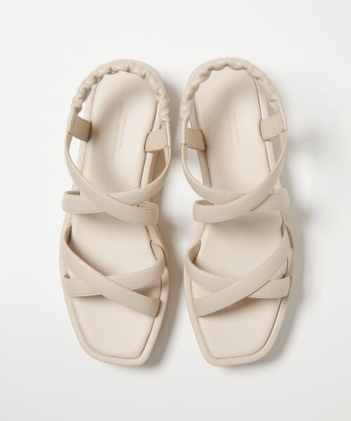 green label relaxing（グリーンレーベルリラクシング）の「クロス プラット サンダル（3cmヒール）（サンダル・レディース・ブラック/オフホワイト/シルバー・S/M/L）」の15枚目の写真