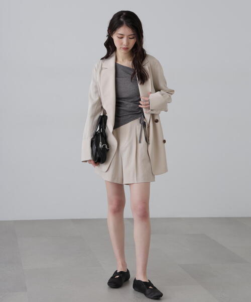 FREE'S MART(フリーズマート)の「◆麻調合繊タックベルト付きショートパンツ(その他パンツ・レディース・ブラウン/グレー系その他/ホワイト/ネイビー・MEDIUM/SMALL)」の17枚目の写真