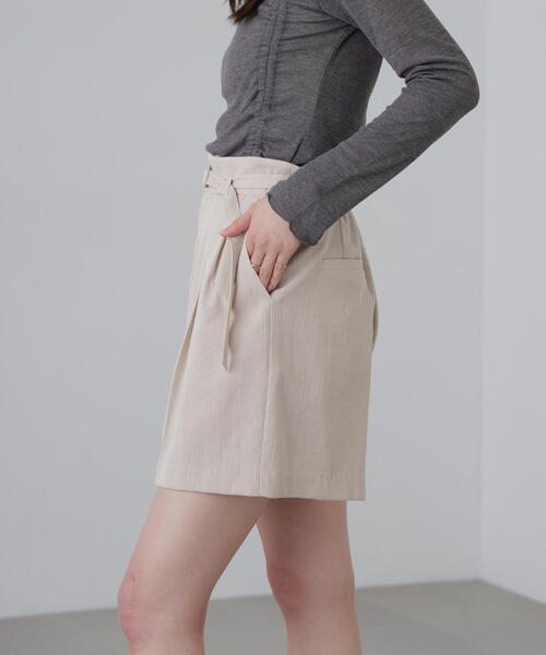 FREE'S MART(フリーズマート)の「◆麻調合繊タックベルト付きショートパンツ(その他パンツ・レディース・ブラウン/グレー系その他/ホワイト/ネイビー・MEDIUM/SMALL)」の19枚目の写真