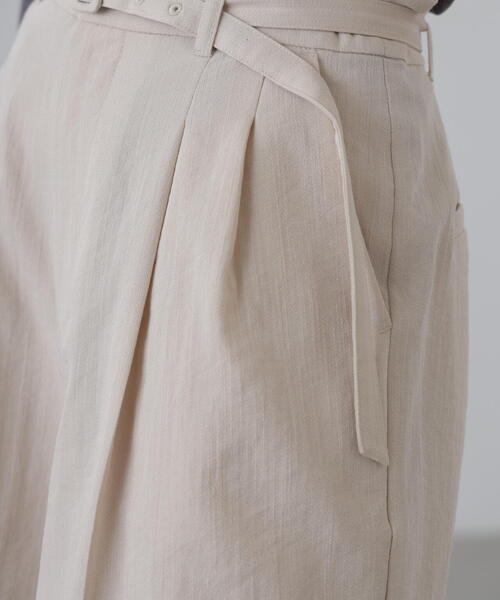 FREE'S MART(フリーズマート)の「◆麻調合繊タックベルト付きショートパンツ(その他パンツ・レディース・ブラウン/グレー系その他/ホワイト/ネイビー・MEDIUM/SMALL)」の22枚目の写真